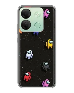 Чохол для Infinix Smart 7 HD з картинкою «Космічний патерн Among Us»