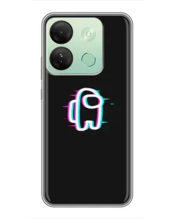 Чехол для Infinix Smart 7 HD с картинкой «Among Us неон»