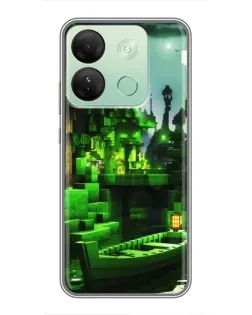 Чохол для Infinix Smart 7 HD з картинкою «Minecraft лісовий пейзаж»