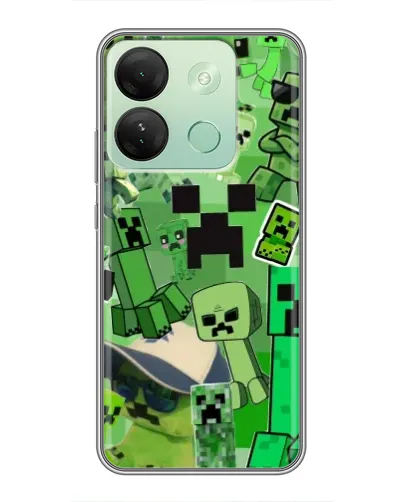 Чехол для Infinix Smart 7 HD с картинкой «Криперы Minecraft»