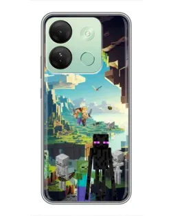 Чехол для Infinix Smart 7 HD с картинкой «Эндермен в лесу»