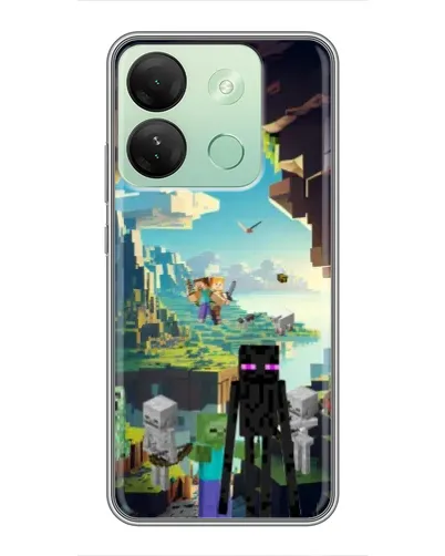 Чехол для Infinix Smart 7 HD с картинкой «Эндермен в лесу»