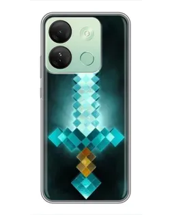 Чехол для Infinix Smart 7 HD с картинкой «Алмазный меч неон»