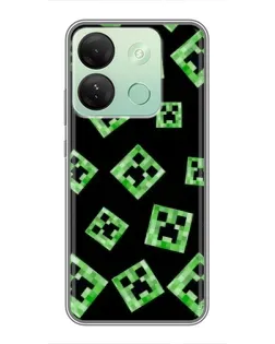 Чехол для Infinix Smart 7 HD с картинкой «Паттерн с криперами»