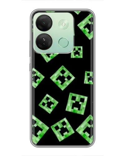 Чехол для Infinix Smart 7 HD с картинкой «Паттерн с криперами»