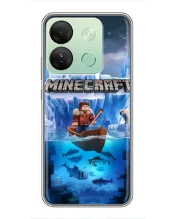 Чехол для Infinix Smart 7 HD с картинкой «Minecraft ледяной мир»