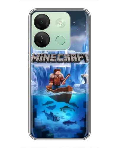 Чехол для Infinix Smart 7 HD с картинкой «Minecraft ледяной мир»