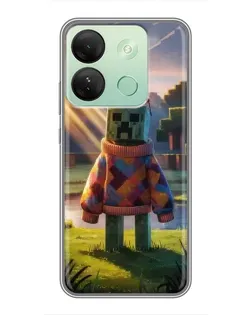 Чехол для Infinix Smart 7 HD с картинкой «Крипер в свитере»