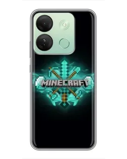 Чехол для Infinix Smart 7 HD с картинкой «Minecraft Diamond лого»
