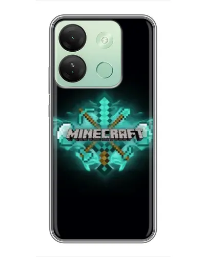 Чехол для Infinix Smart 7 HD с картинкой «Minecraft Diamond лого»