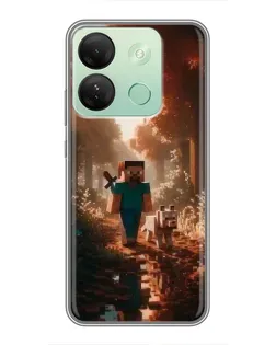 Чехол для Infinix Smart 7 HD с картинкой «Стив в лесу»