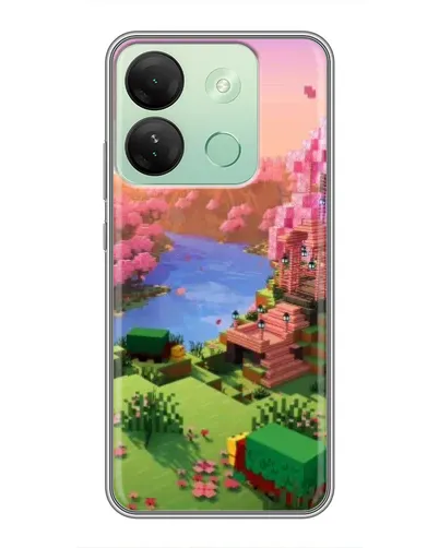 Чехол для Infinix Smart 7 HD с картинкой «Розовое дерево Minecraft»