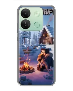Чехол для Infinix Smart 7 HD с картинкой «Зимний Minecraft»