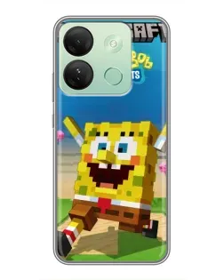 Чохол для Infinix Smart 7 HD з картинкою «Губка Боб Minecraft»