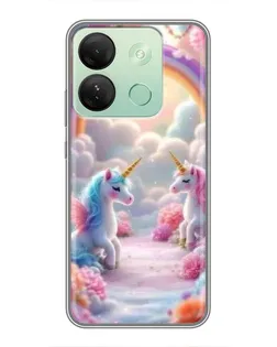 Чехол для Infinix Smart 7 HD с картинкой «Радуга и единороги» Чехол для Infinix Smart 7 HD с картинкой «Радуга и единороги»