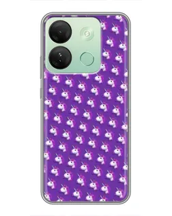 Чехол для Infinix Smart 7 HD с картинкой «Единороги на фиолетовом»