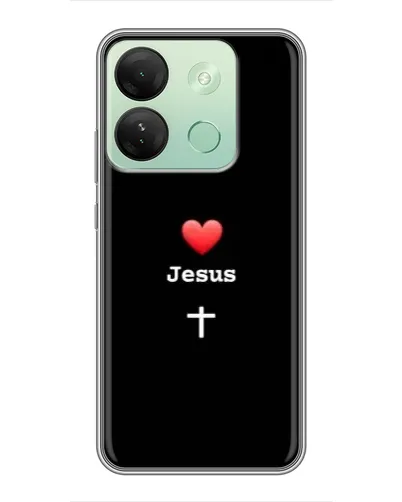 Чехол для Infinix Smart 7 HD с картинкой «Сердце - Jesus»