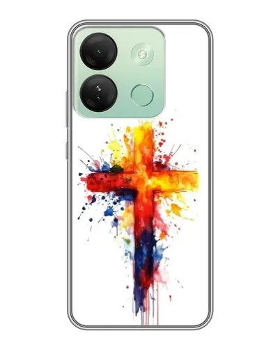 Чехол для Infinix Smart 7 HD с картинкой «Акварельный крест»
