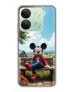 Чехол для Infinix Smart 7 HD с картинкой «Микки на скамейке»