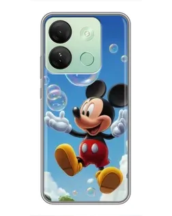 Чехол для Infinix Smart 7 HD с картинкой «Mickey и мыльные пузыри»