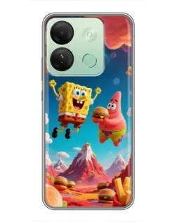 Чехол для Infinix Smart 7 HD с картинкой «Космический фастфуд»