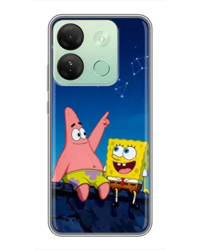 Чехол для Infinix Smart 7 HD с картинкой «Губка Боб и Патрик ночью» Чехол для Infinix Smart 7 HD с картинкой «Губка Боб и Патрик ночью»
