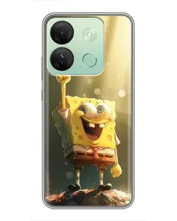 Чехол для Infinix Smart 7 HD с картинкой «Сияющий Спанч Боб»