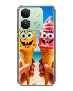 Чехол для Infinix Smart 7 HD с картинкой «Спанч Боб мороженое»