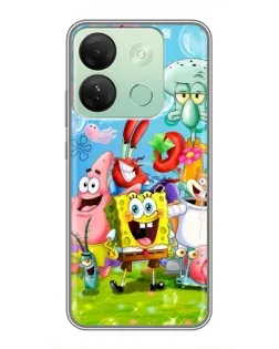 Чехол для Infinix Smart 7 HD с картинкой «Губка Боб и друзья»