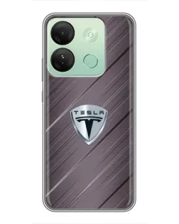 Чехол для Infinix Smart 7 HD с картинкой «Металлическая текстура Tesla»