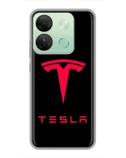 Чехол для Infinix Smart 7 HD с картинкой «Tesla Red Logo»