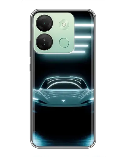Чехол для Infinix Smart 7 HD с картинкой «Tesla в неоне» Чехол для Infinix Smart 7 HD с картинкой «Tesla в неоне»