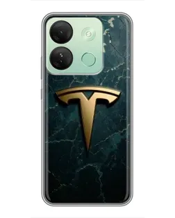 Чехол для Infinix Smart 7 HD с картинкой «Мраморная Tesla Gold»