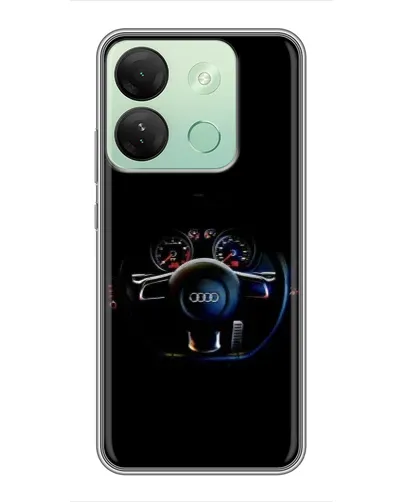 Чехол для Infinix Smart 7 HD с картинкой «Салон Audi — руль»