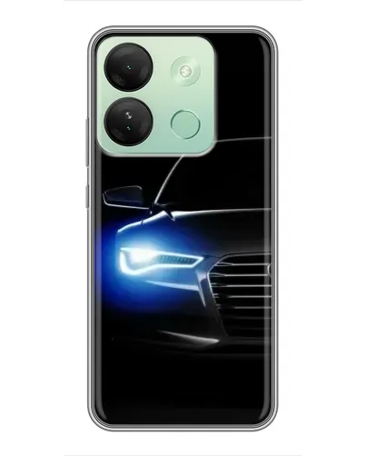 Чехол для Infinix Smart 7 HD с картинкой «Неоновый взгляд Audi»