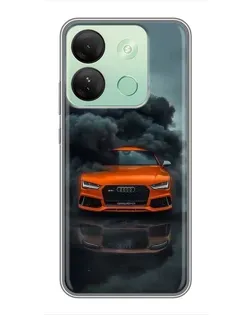 Чехол для Infinix Smart 7 HD с картинкой «Audi в облаках дыма»