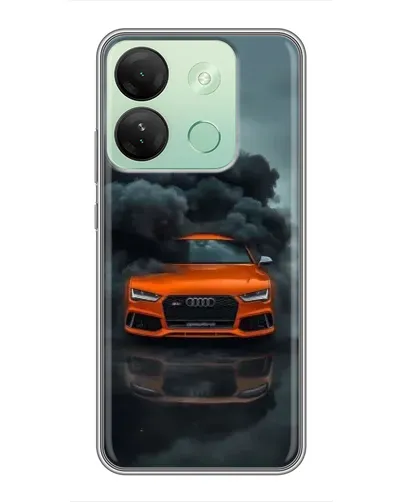 Чехол для Infinix Smart 7 HD с картинкой «Audi в облаках дыма»