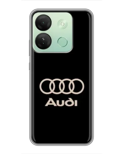 Чехол для Infinix Smart 7 HD с картинкой «Audi — золотой логотип»