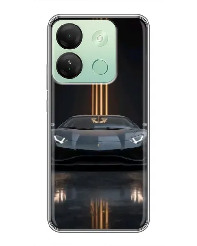 Чехол для Infinix Smart 7 HD с картинкой «Lamborghini золотые линии»