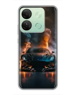 Чехол для Infinix Smart 7 HD с картинкой «Lamborghini дымная эстетика»