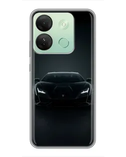 Чехол для Infinix Smart 7 HD с картинкой «Черный Lamborghini Aventador»
