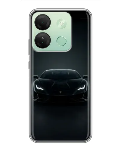 Чехол для Infinix Smart 7 HD с картинкой «Черный Lamborghini Aventador»