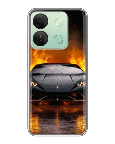 Чехол для Infinix Smart 7 HD с картинкой «Lamborghini в огне»