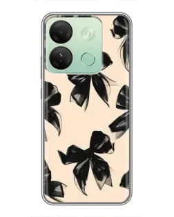 Чохол для Infinix Smart 7 HD з картинкою «Патерн чорні банти»