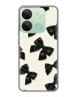 Чехол для Infinix Smart 7 HD с картинкой «Черные бантики»