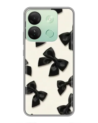 Чехол для Infinix Smart 7 HD с картинкой «Черные бантики»