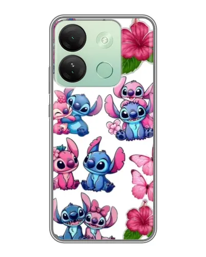 Чехол для Infinix Smart 7 HD с картинкой «Стикеры Stitch и Angel»