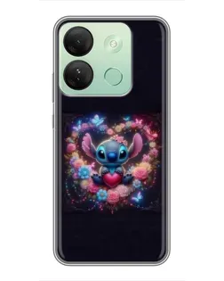 Чехол для Infinix Smart 7 HD с картинкой «Stitch в цветах» Чехол для Infinix Smart 7 HD с картинкой «Stitch в цветах»