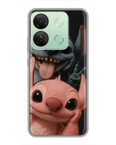 Чехол для Infinix Smart 7 HD с картинкой «Стич и Ангел»