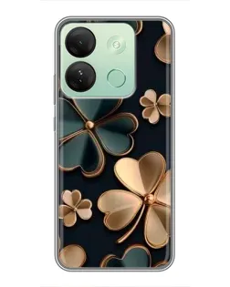 Чехол для Infinix Smart 7 HD с картинкой «Клевер в золоте»